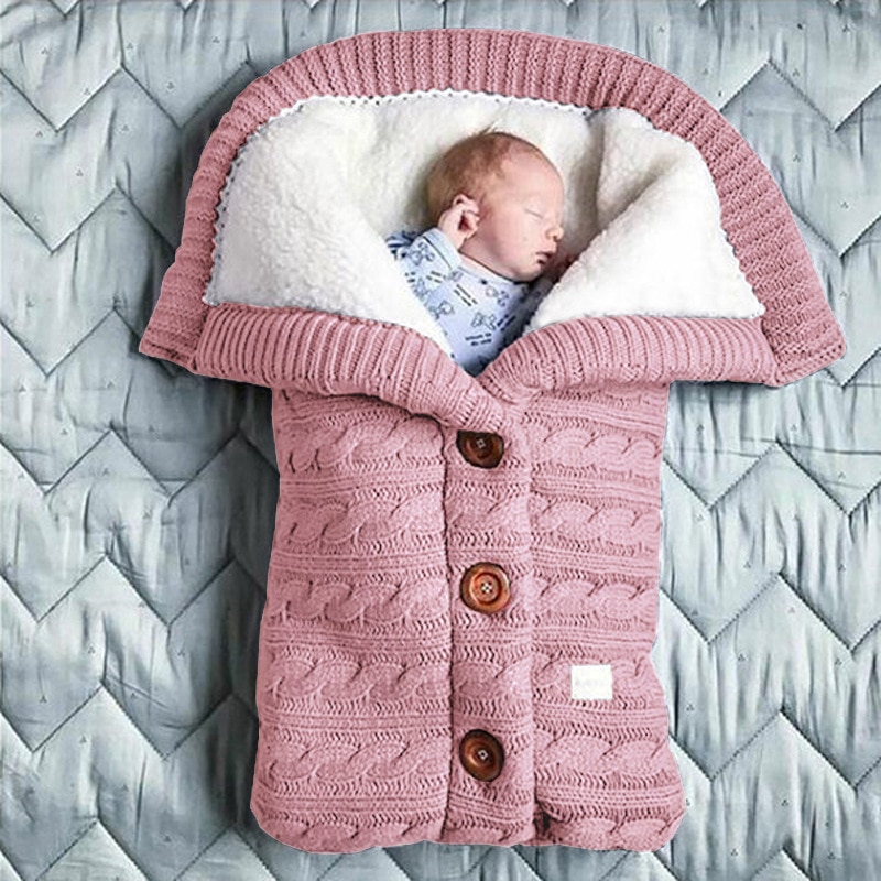 Baby Winter Sleeping Bag Knitted with Buttons